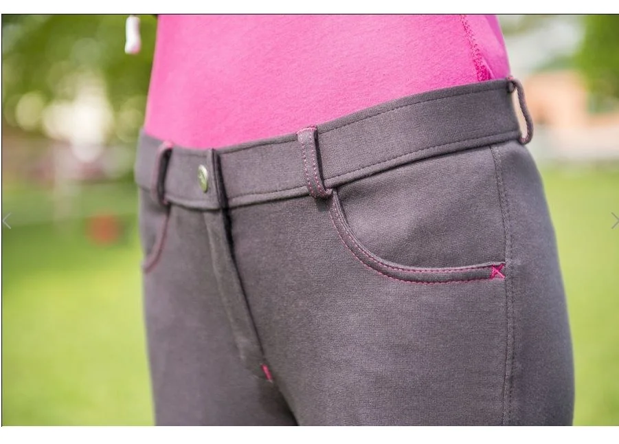 Ekkia Pantalon Equitheme Fun Line Copii 10 Ani Rosu/Gri 979060310