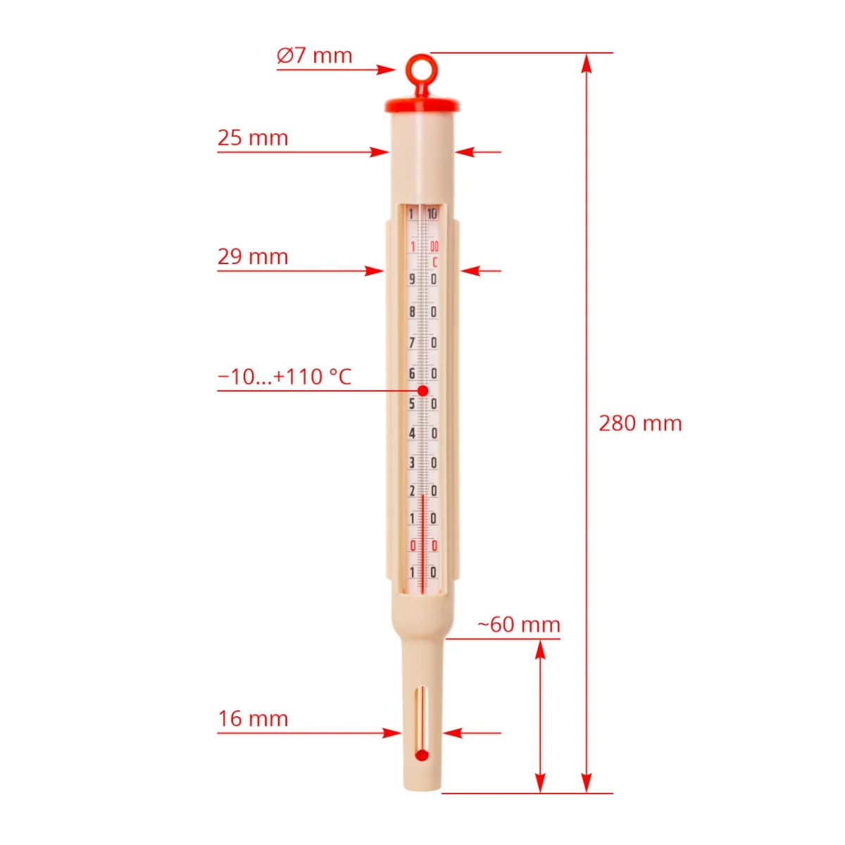 Kerbl Termometru Lapte 28 Cm Cu Inel 29144