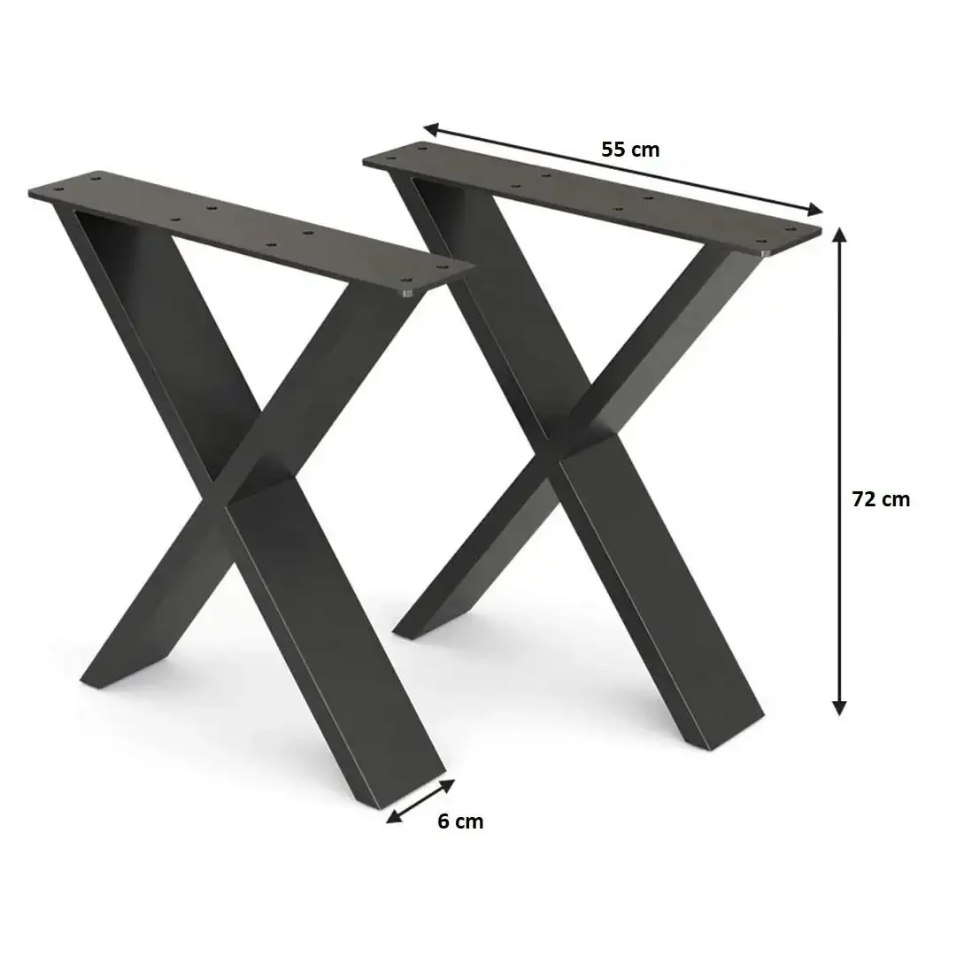 Set Picioare Masa Metal, Homs, Negru, 55X72 cm, Model-X
