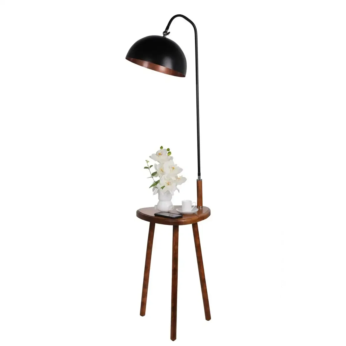Masuta cu Lampadar Decora Homs, Negru, Seria LX, 40004