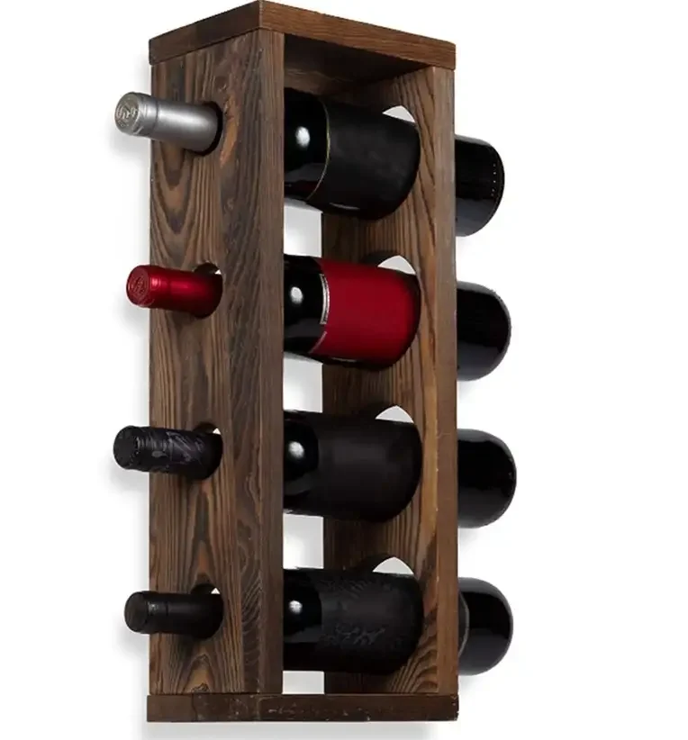 Stand Sticle Vin din Lemn, Seria Wood, Homs Bar, Natur, 50 x 12 x 17 cm, 700153