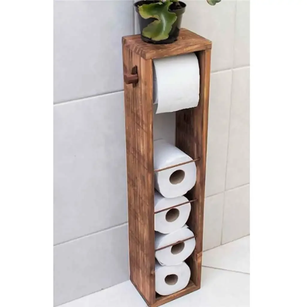 Stand Suport Toaleta, Estetik Homs, 65x15 cm, Lemn Natur
