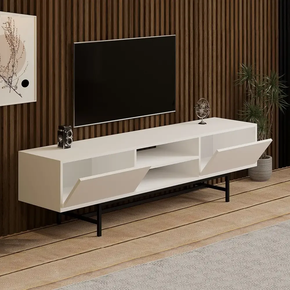 Comoda TV Angelyn pentru Living Culoare Alb, 180 cm