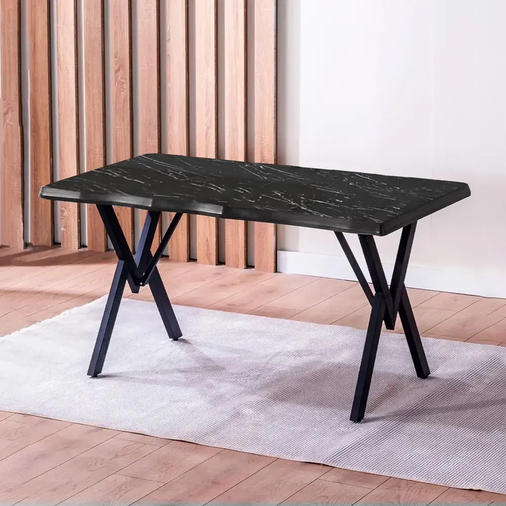 Masa de Bucatarie Barton Neagra din MDF 140 cm