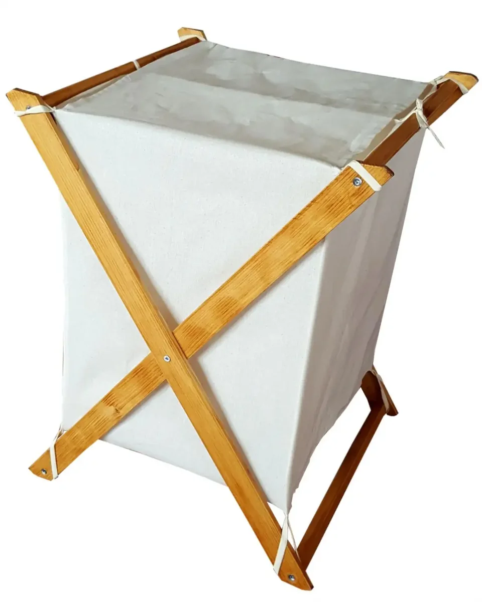 Cos Depozitare Pliabil 35×45×75 cm – Natur/Alb, Organize