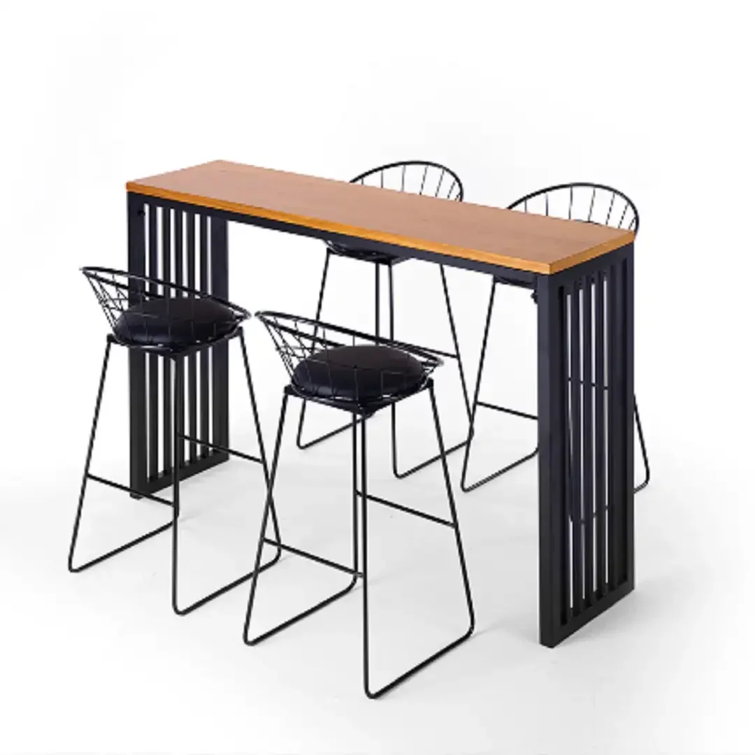Masa Bucatarie, Tip Bar, Lemn, Seria Wood A-620, Pin Natur-Negru, 140x40x103cm, 30141