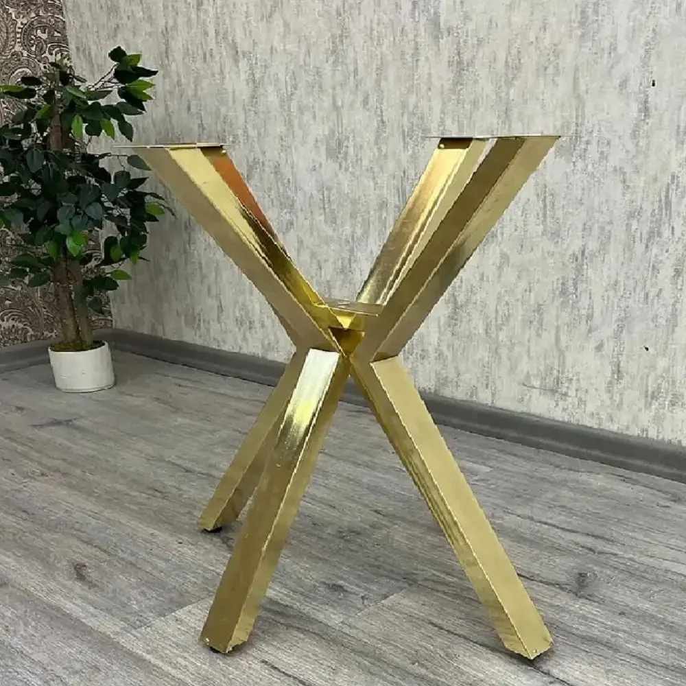 Picioare pentru Masa Rotunda sau Patrata Metal, Culoare Auriu - Gold, 80 cm