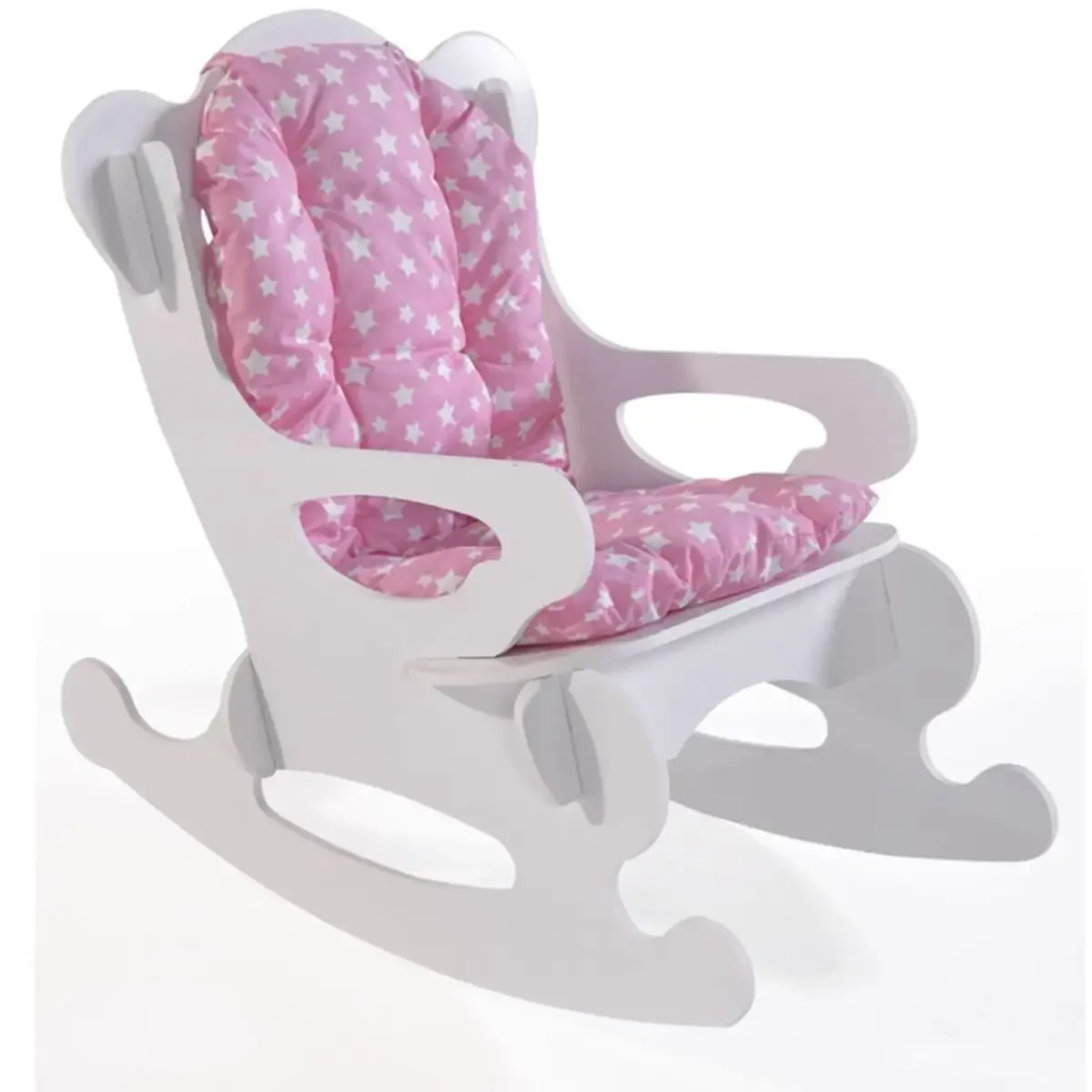 Scaun Balanosoar Copii, Baby Puzzle Homs, Alb/Roz, 40x70x65 cm, MDF