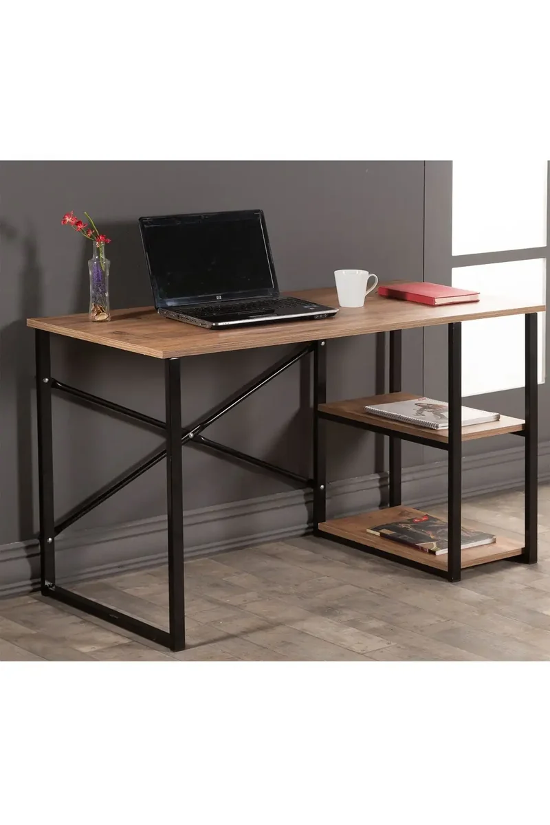 Resigilat: Birou Cu Rafturi Metal Colbin Homs, 120x70x60 cm
