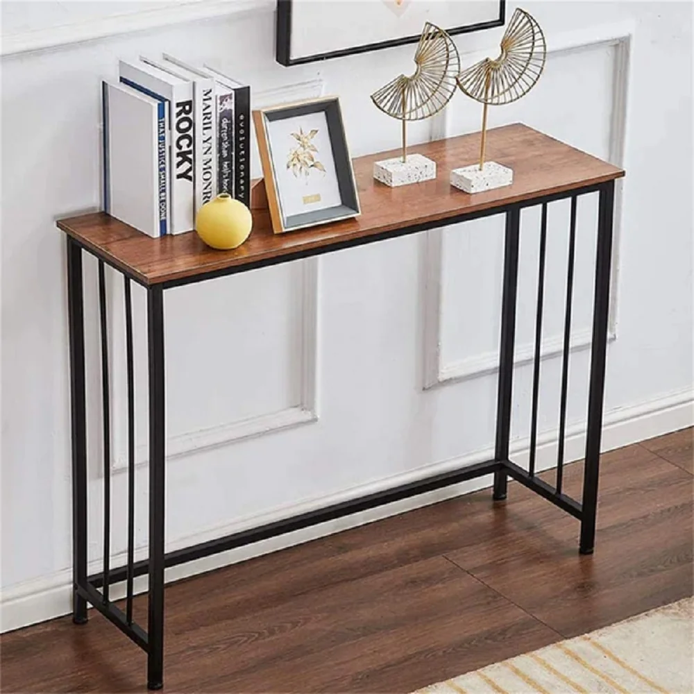 Consola Pentru Hol, Bucatarie, Culoare Nuc-Negru, 100 cm