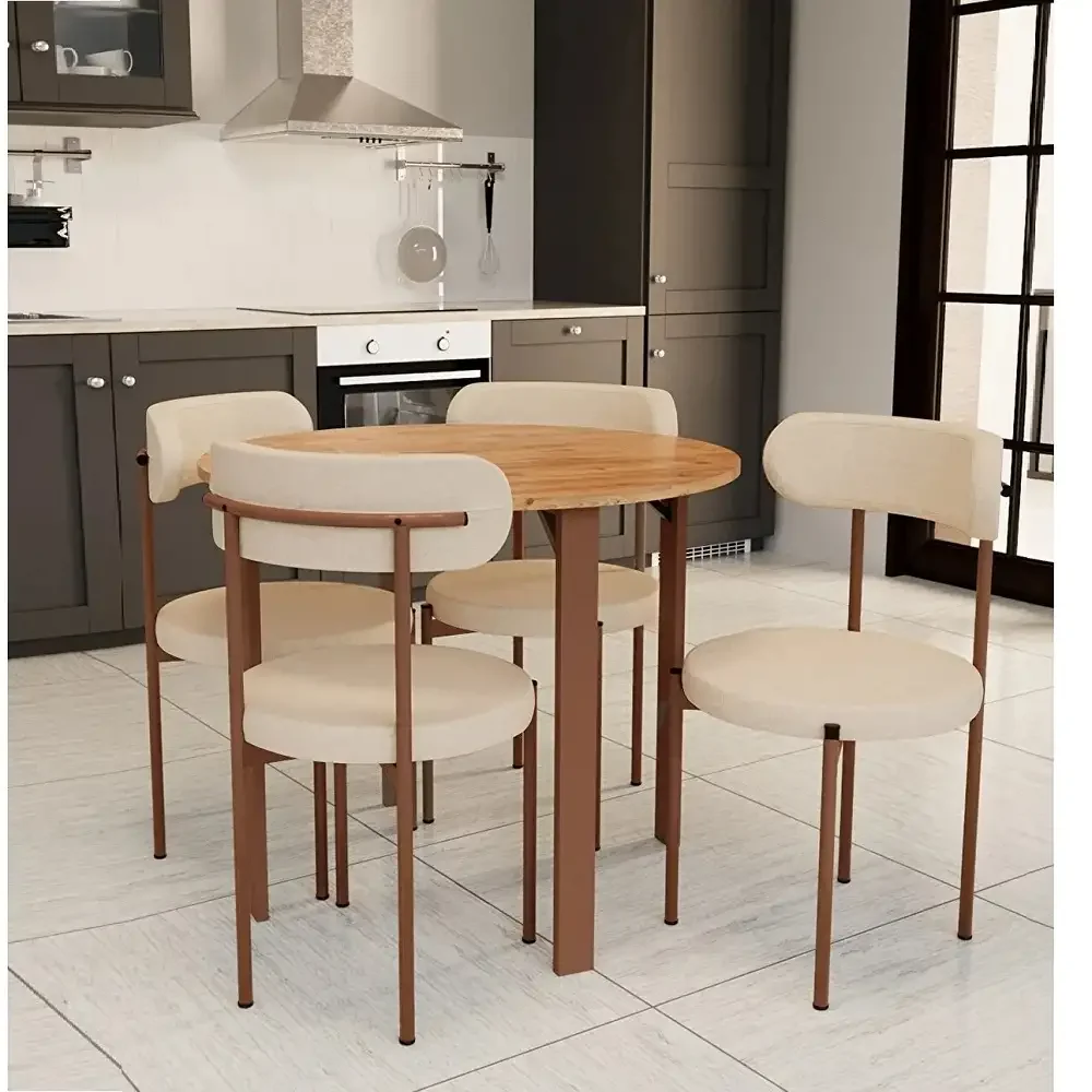 Set masa Onita rotund cu 4 scaune  90 cm
