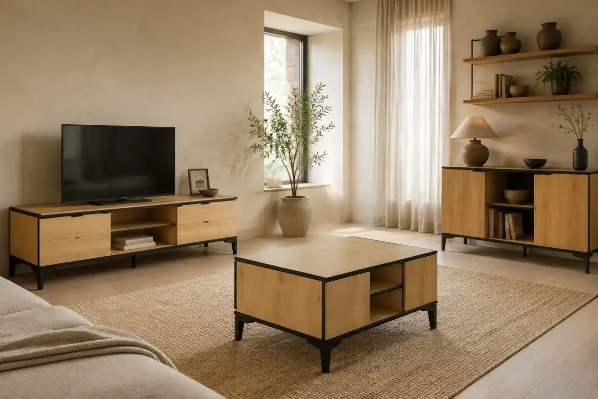 Masuta cafea Susana living culoare nuc deschis 90 cm