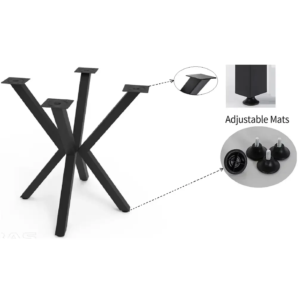 Picioare pentru masa rotunda sau patrata metal, culoare negru,80 cm