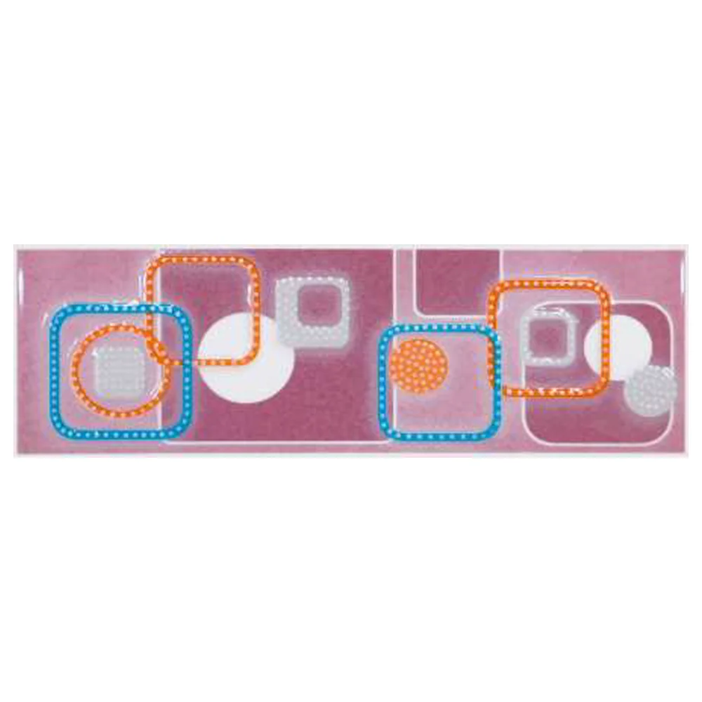 Brau Decorativ Faianta Baie / Bucatarie Scroll Pink 8 x 25