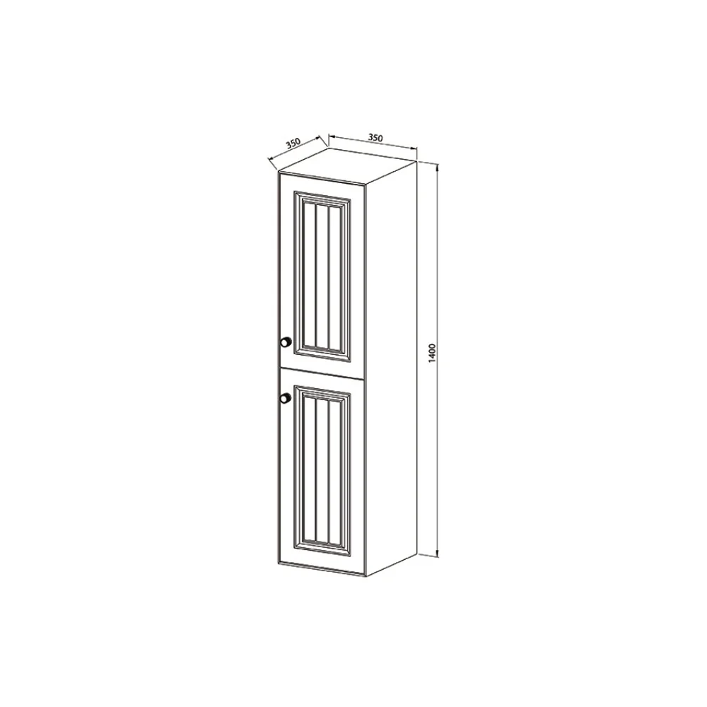 Dulap Baie Suspendat Capella Albastru 35x140 cm
