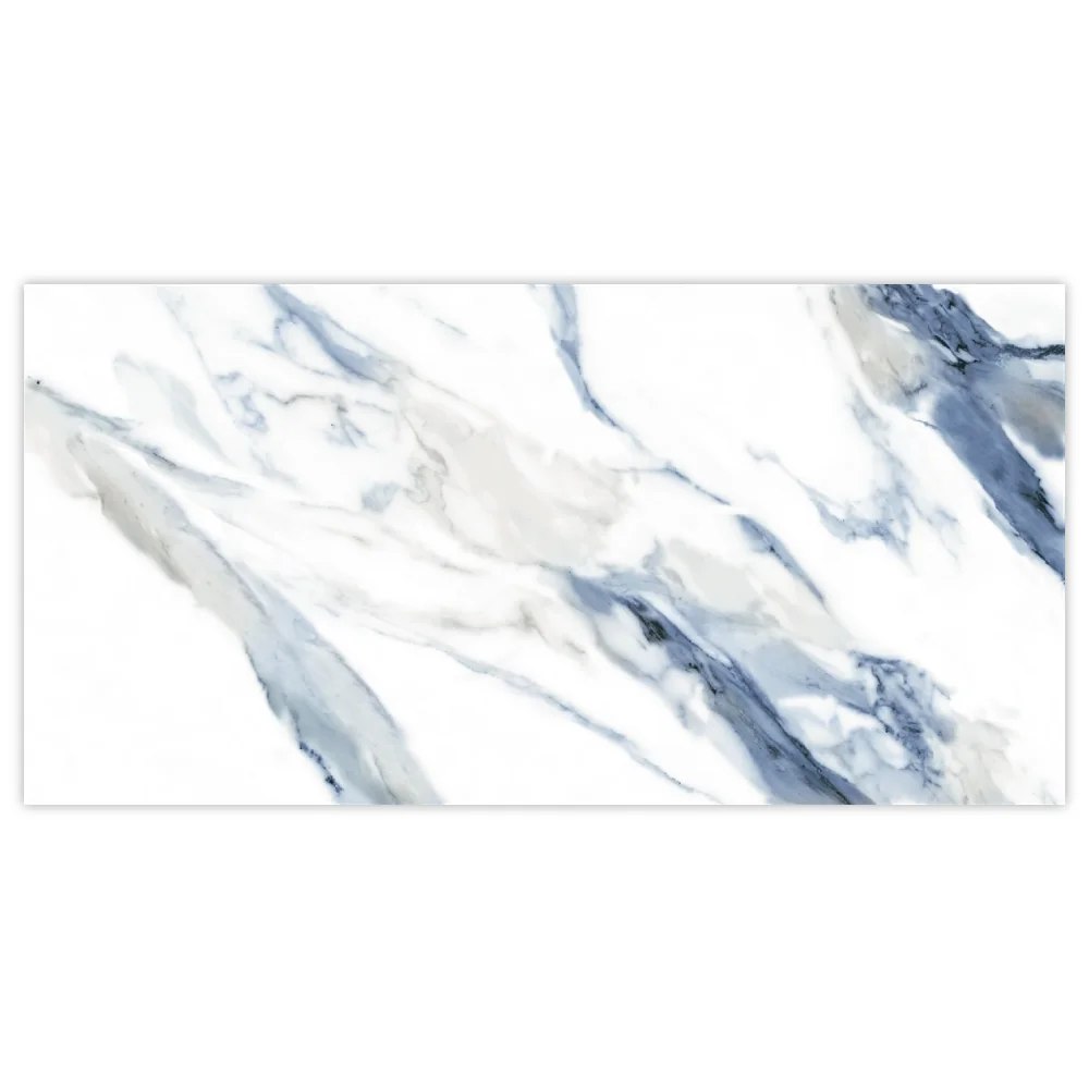Gresie Exterior / Interior Portelanata Calacatta Aqua Blue 30 x 60 cm Mata Rectificata Tip Marmura