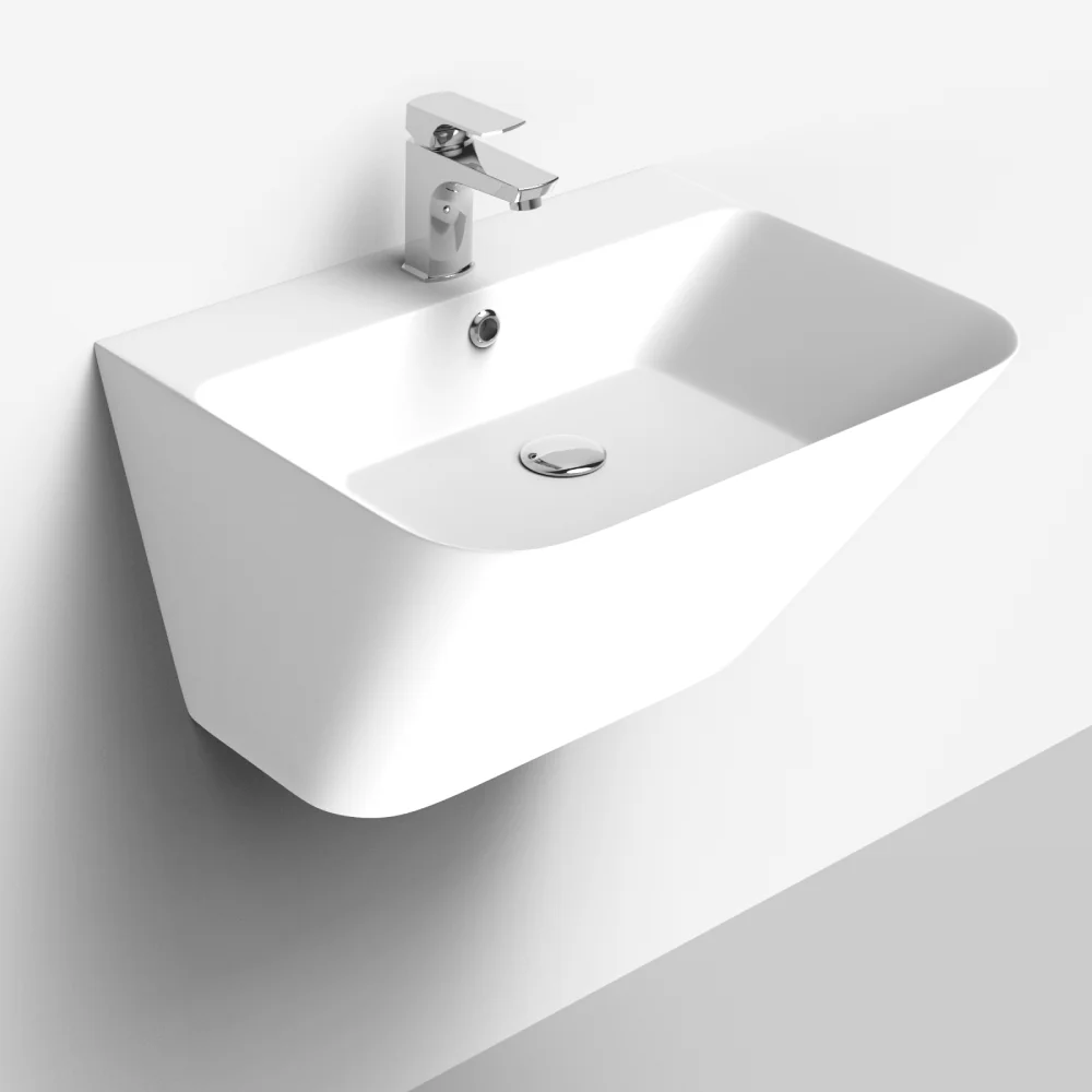 Lavoar Baie Suspendat Celesta Coral 55x35x45 cm Alb Mat