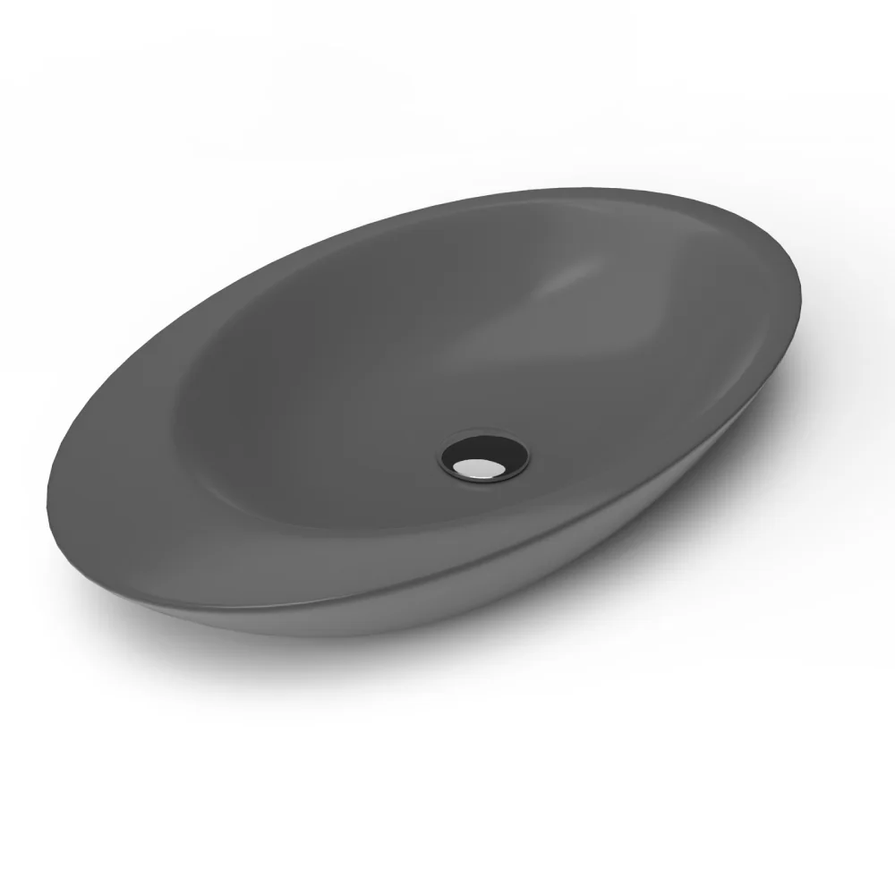 Lavoar Baie Pe Blat Celesta Ellipse 74 x 42 x 12 cm Ceramica Antracit