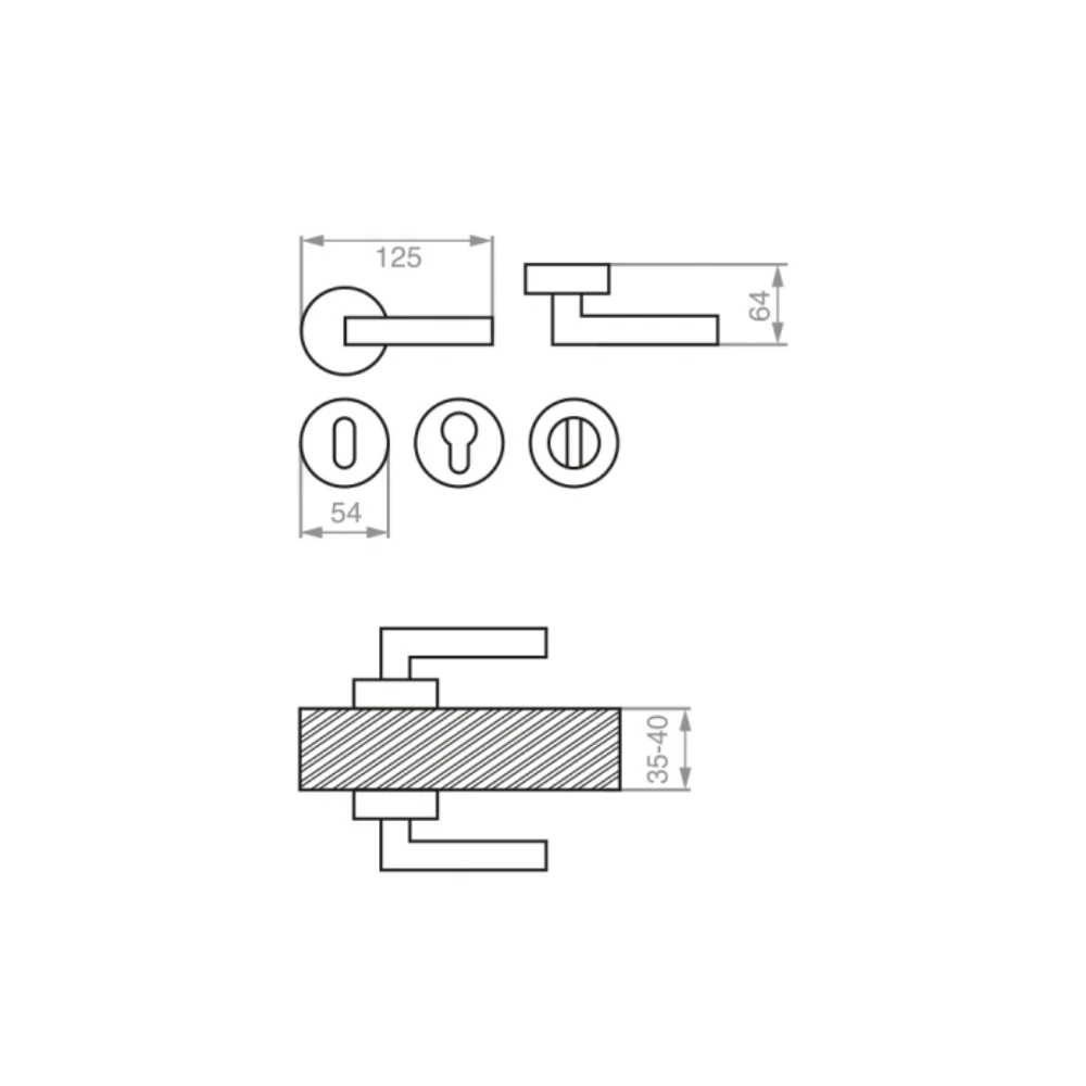 Maner Pentru Usa De Interior Idealine 6038-0302 Eko Lerzan 2 Bucati/Set