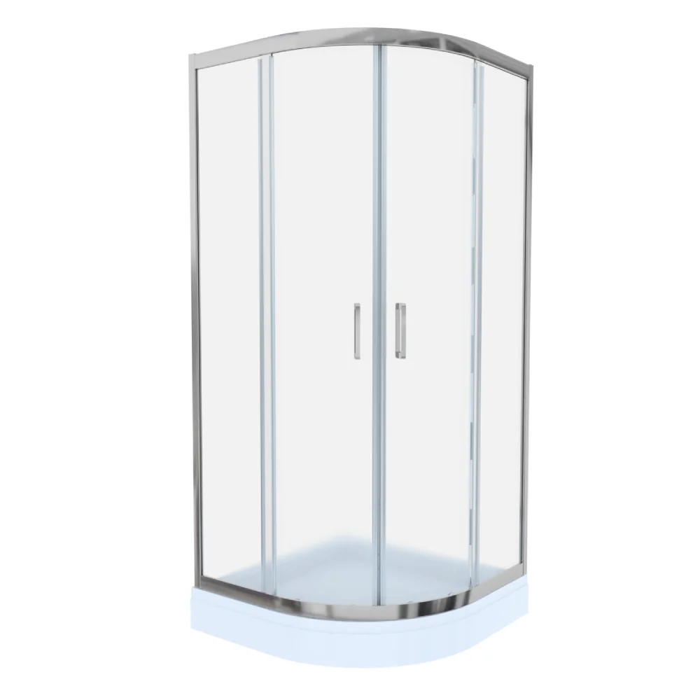 Cabina De Dus Simpla Celesta Titan Semirotunda Sticla Sablata 6 mm 80 x 80 x 190 cm Profil Crom