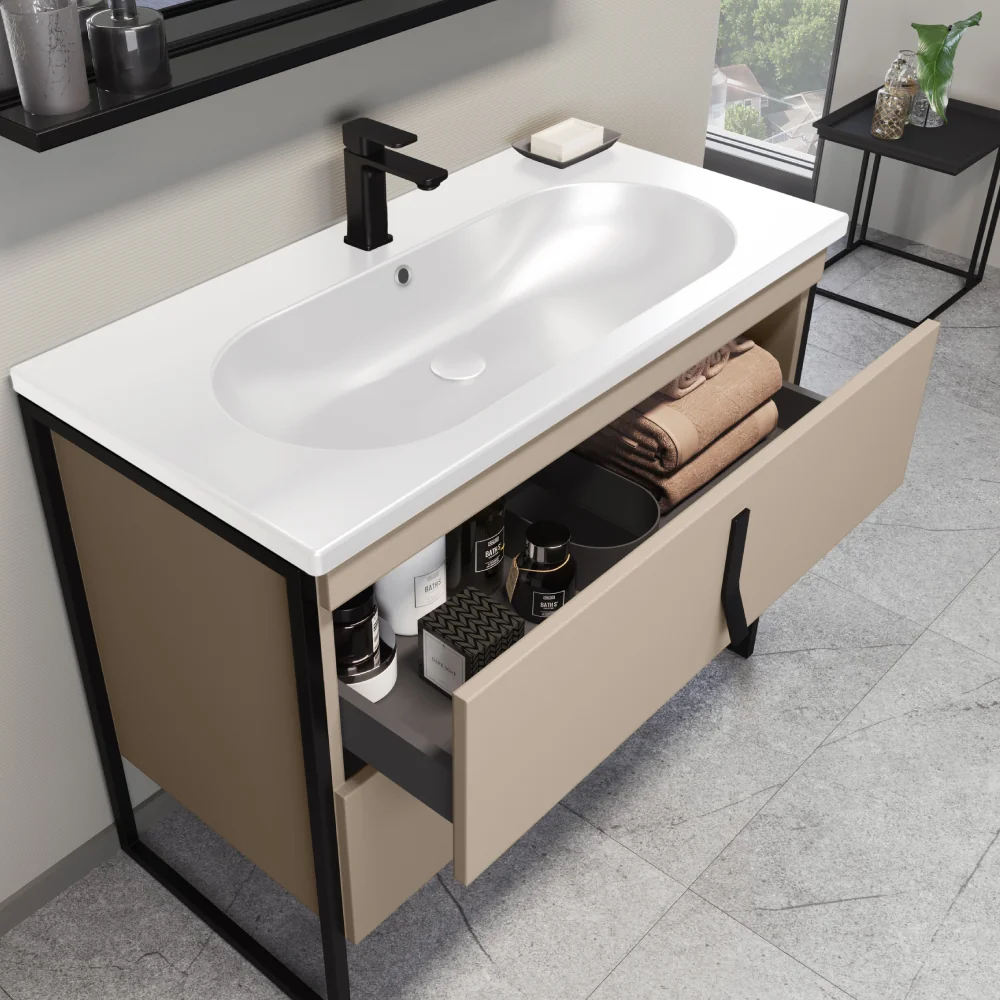 Set Mobilier Baie Orka Modena 3 Piese Cappuccino 80 Cm