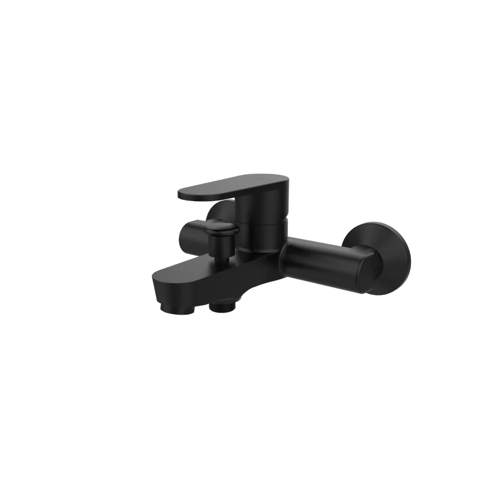 Baterie De Baie Pentru Cada Boet Luca 14555/N Monocomanda Furtun Si Para De Dus Incluse Negru Mat