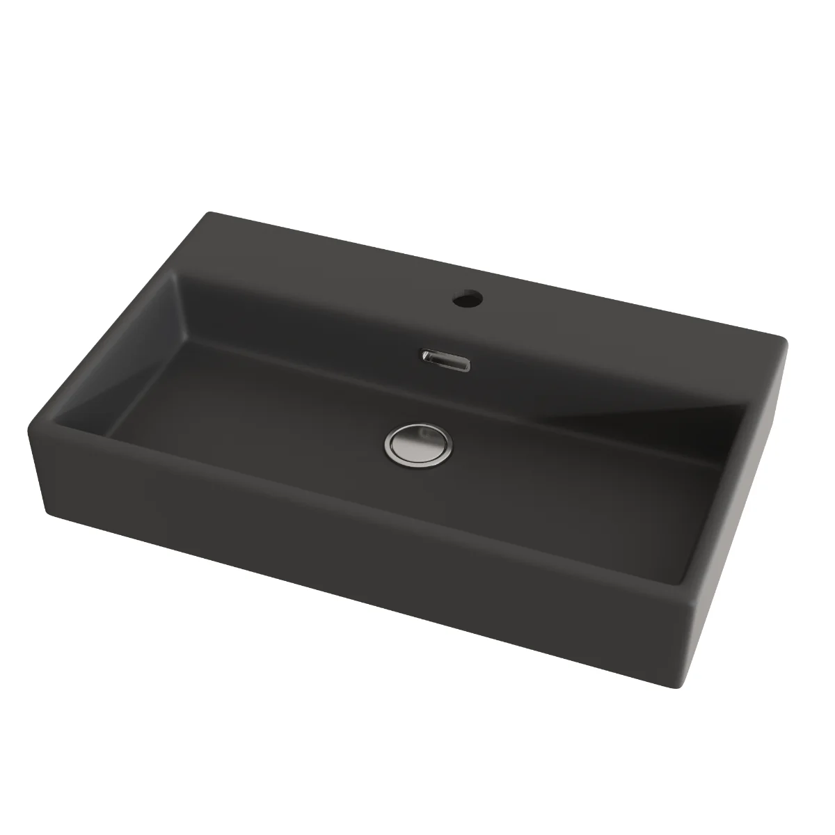 Lavoar Baie Pe Blat Celesta Urban 70 70 x 41 x 14 Cm Orificiu Baterie Ceramica Antracit Mat