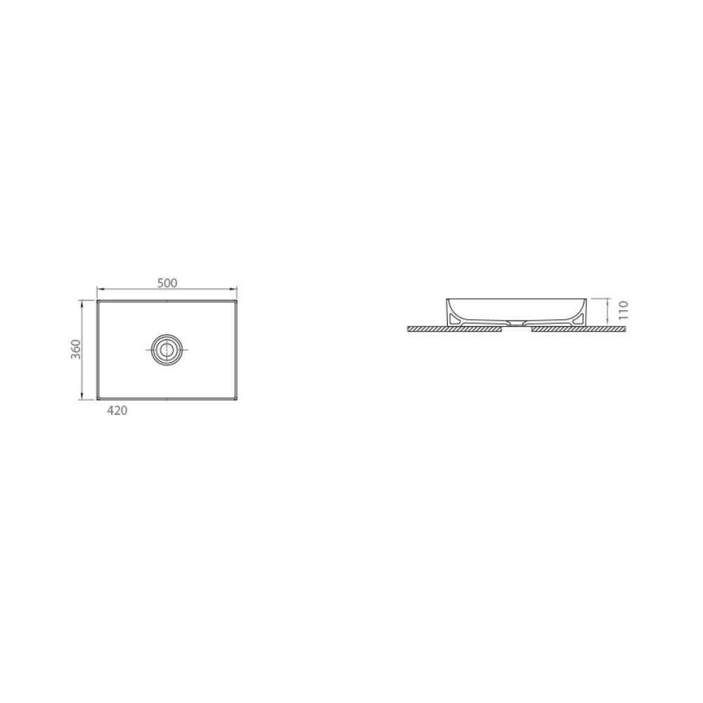 Lavoar Baie Pe Blat Celesta Toronto 50 x 36 x 11 cm Ceramica Antracit Mat