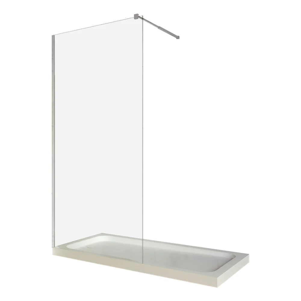 Paravan Duș Walk In / Perete Duș Sticlă Nano 6 mm Profil Crom Tijă Extensibilă 90 x 200 cm