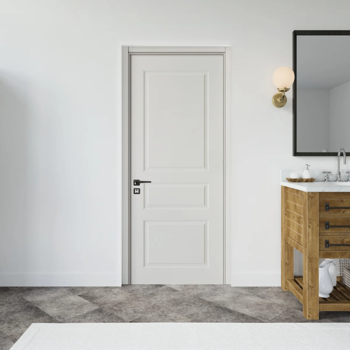 Usa Interior Din MDF SY 2102 Reversibila Toc Inclus Alba 60 x 200 cm