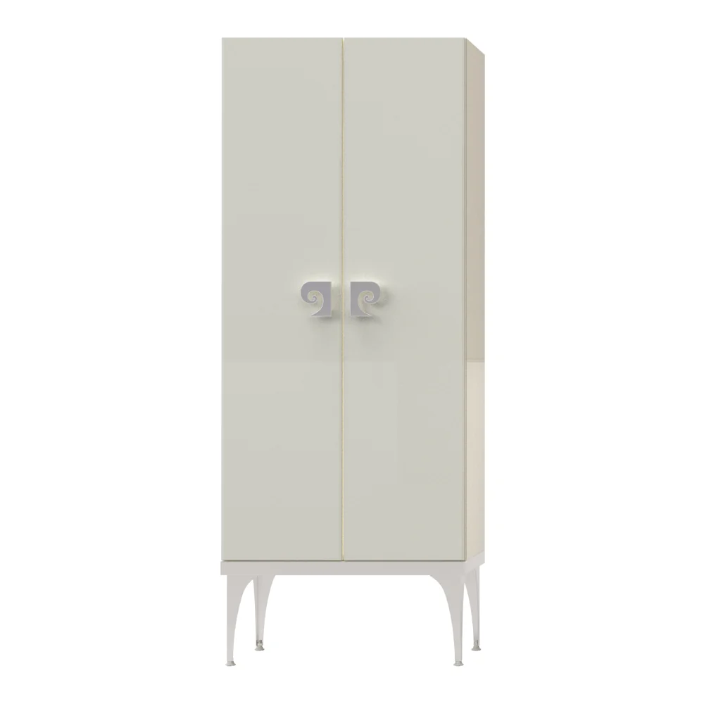 Dulap Soldat Baie Dublu Pierre Cardin Venus Alb-Argintiu 70x150 Cm
