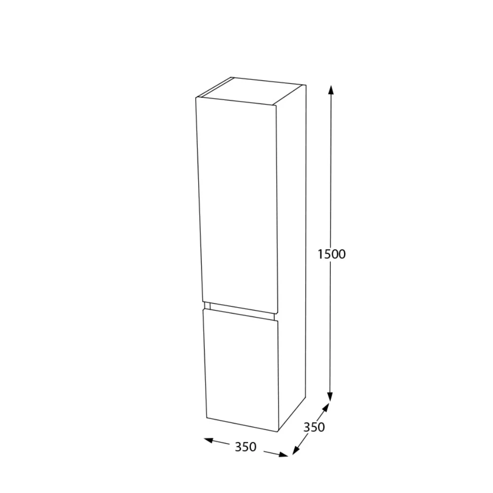 Dulap Baie Suspendat Edremit Alb Mat 35x150 cm