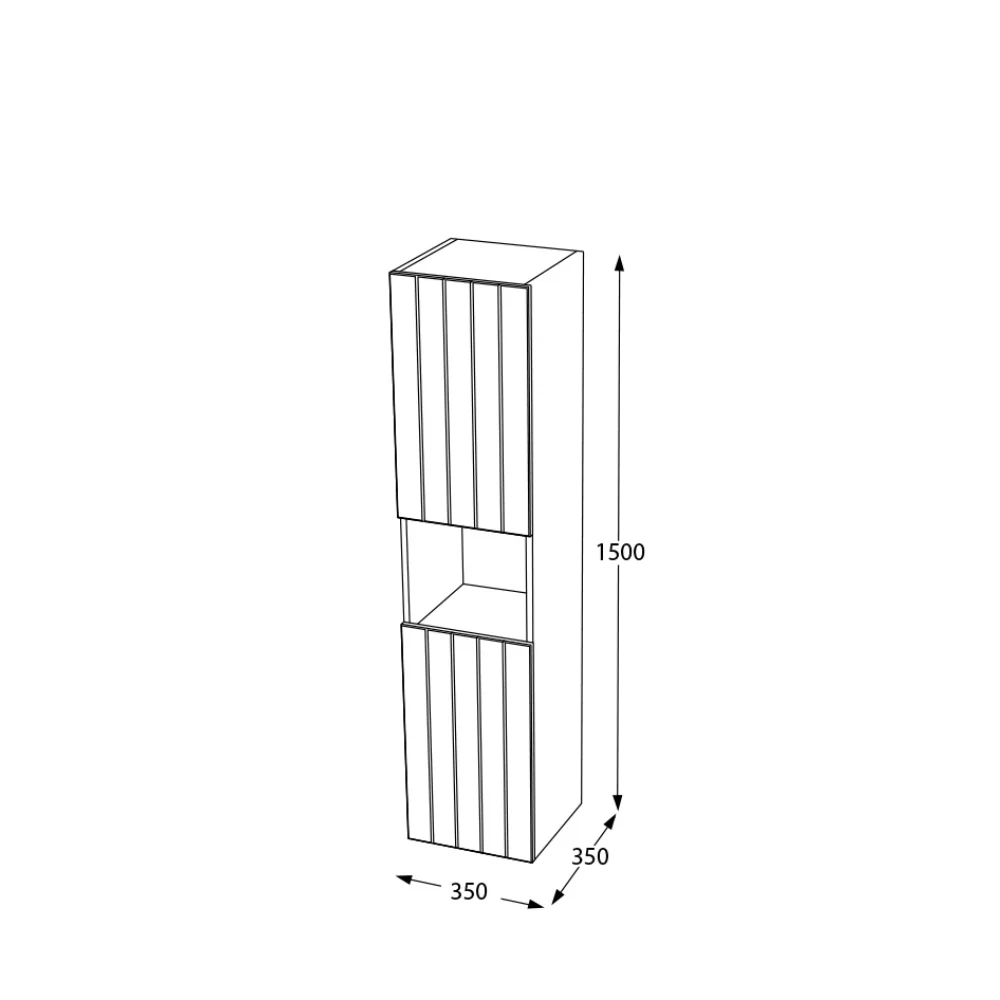 Dulap Baie Suspendat Nevada Anthracite 35x150 cm