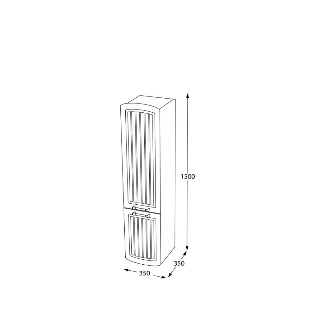 Dulap Baie Suspendat Pera Alb Manere Aurii 35x150 Cm
