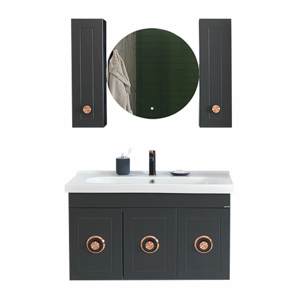 Set Mobilier Baie Dora Suspendat 3 Piese Antracit 100 Cm