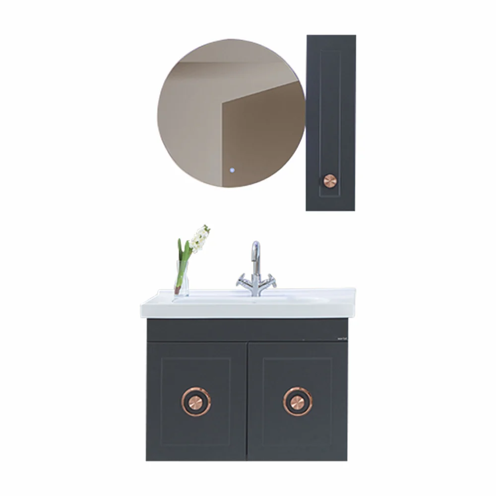 Set Mobilier Baie Dora Suspendat 3 Piese Anthracite 80 cm