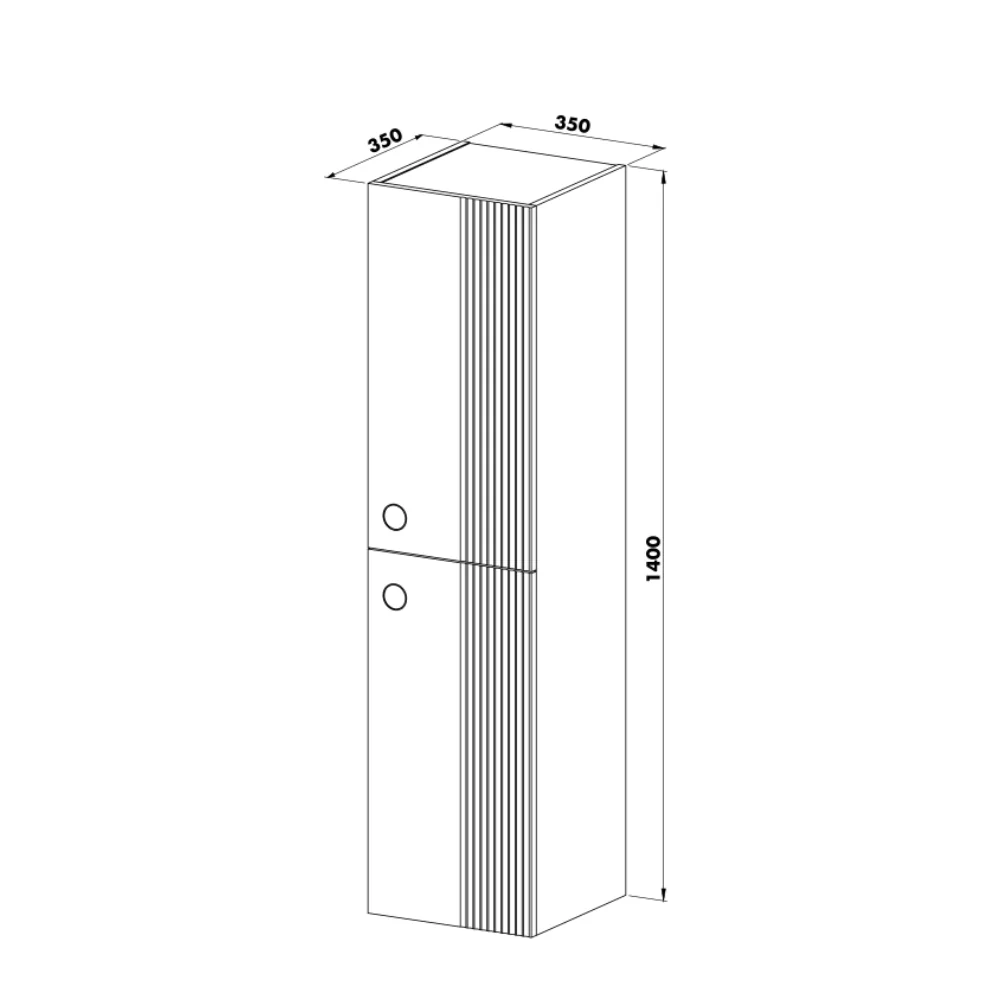 Dulap Baie Suspendat Vanity Gri 35x140 cm