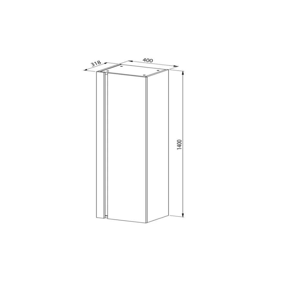 Dulap Baie Suspendat Marble Gri 40x140 Cm