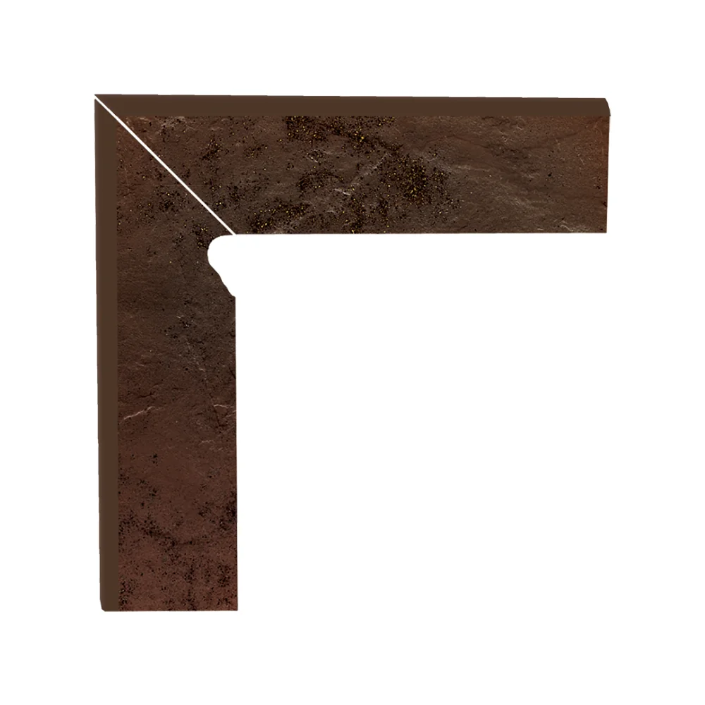Klinker Piedestal Scara Stanga Structural Semir Brown Portelanat 8.1 x 30