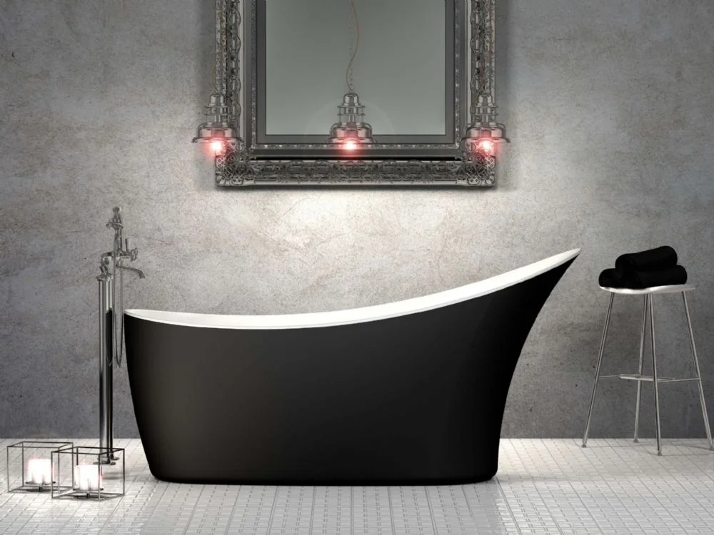 Cada Baie Freestanding Bella* BSM-212 Acril 170 x 75 x 75 cm Negru Mat