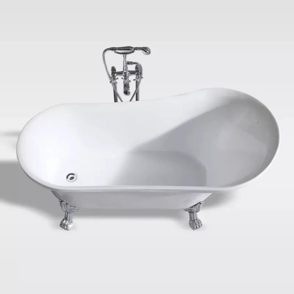 Cada Baie Freestanding Bella*BSM-404 Acril 170 x 75 x 75 cm Alb Picioare Argintii