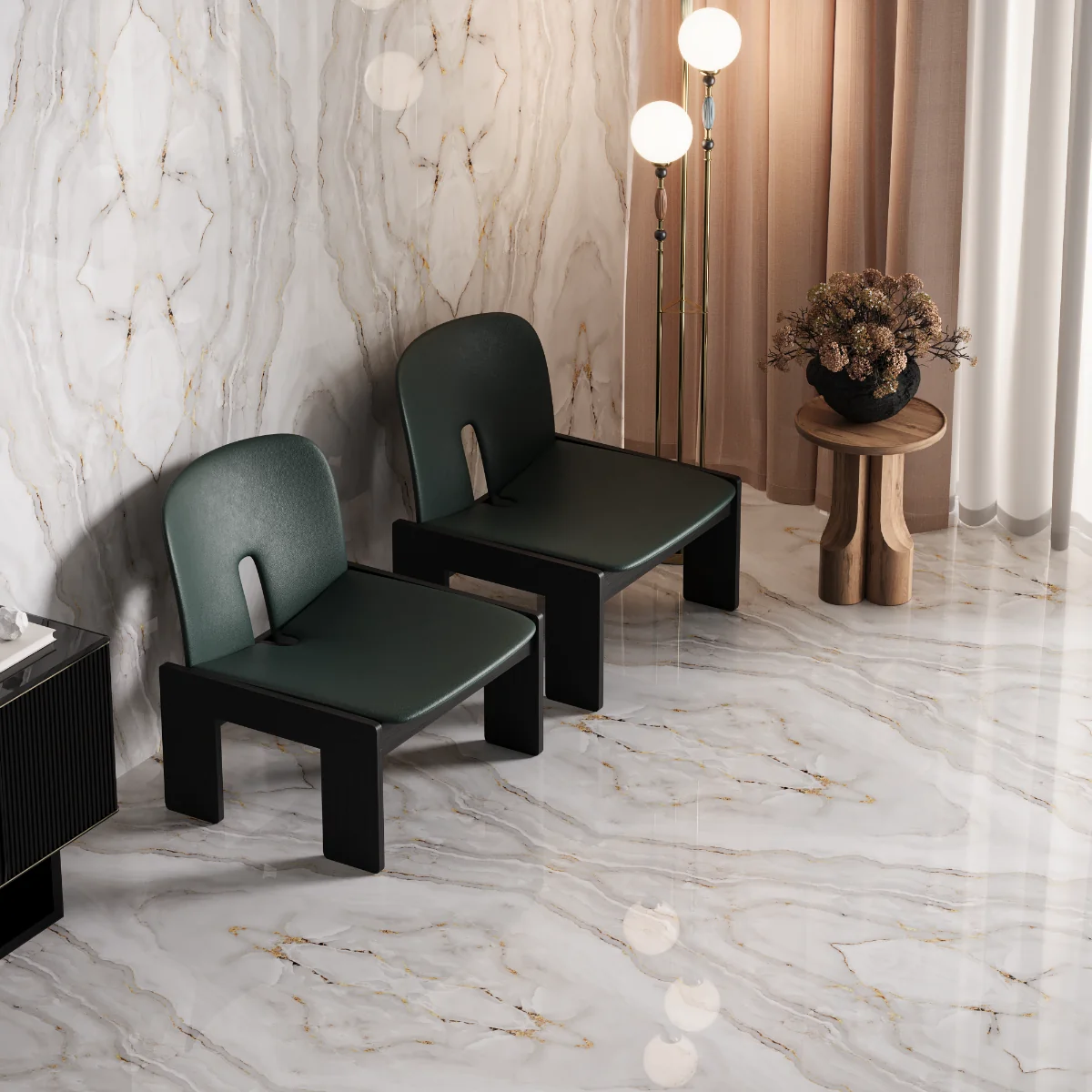 Gresie Exterior / Interior Portelanata Honey Decor Bookmatch B 60 x 120 cm Lucioasa Rectificata Tip Marmura