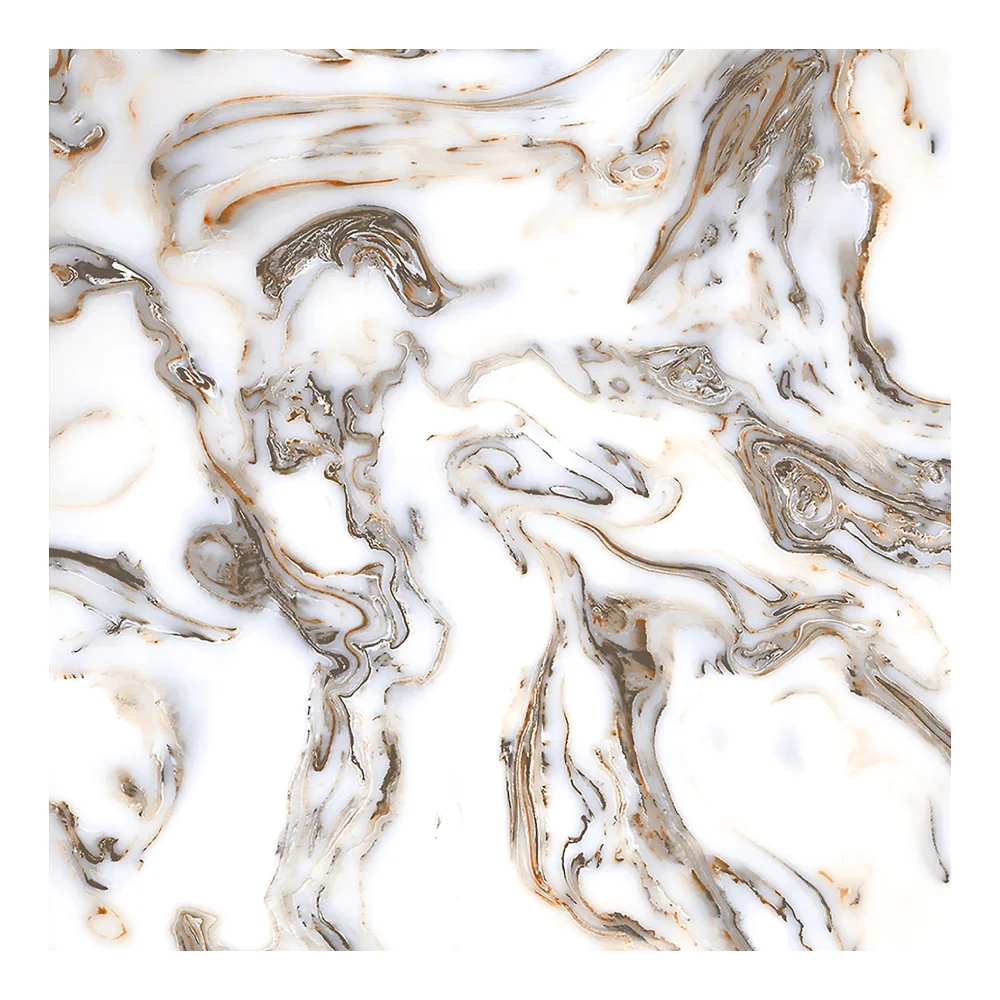 Gresie Exterior / Interior Portelanata Waves Beige 60 x 60 cm Lucioasa Rectificata Tip Marmura