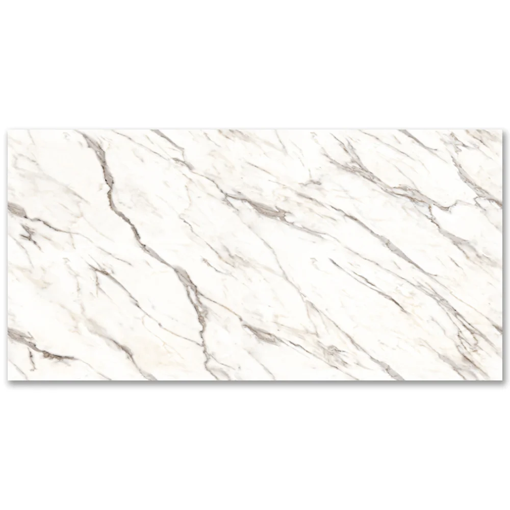 Gresie Exterior / Interior Portelanata Carrara 120 x 240 cm Lucioasa Rectificata Tip Marmura