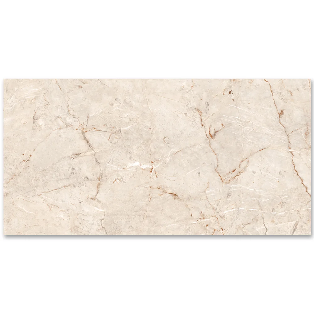 Gresie Exterior / Interior Portelanata Saran Collins Crema 120 x 240 Cm Lucioasa Rectificata Tip Marmura