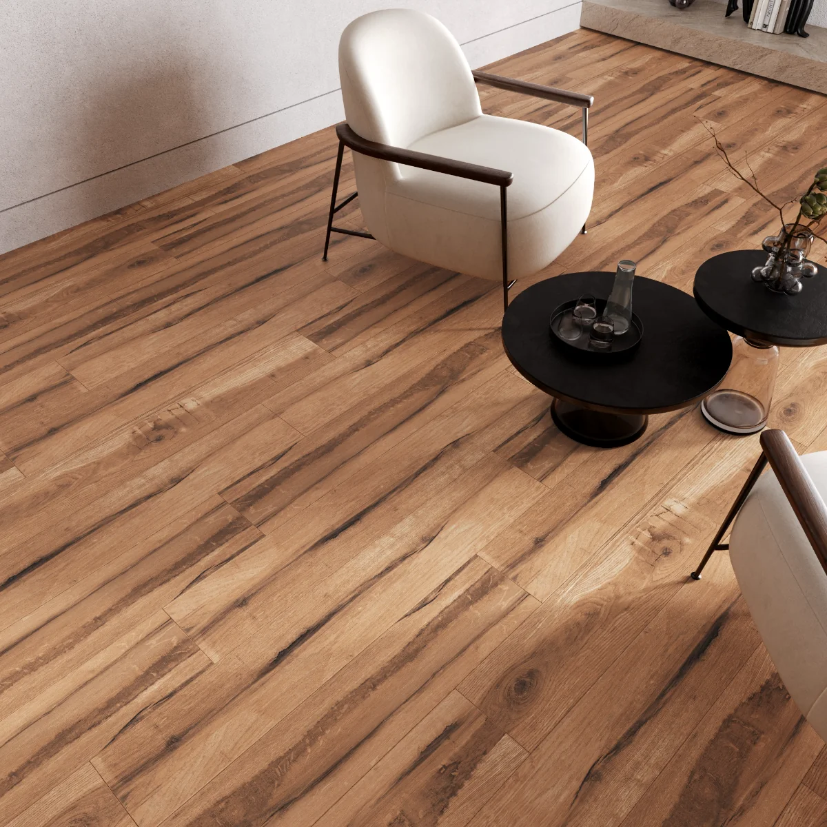 Gresie Tip Parchet Exterior / Interior Ostand Pecan 20 x 120 cm Mata Portelanata Rectificata
