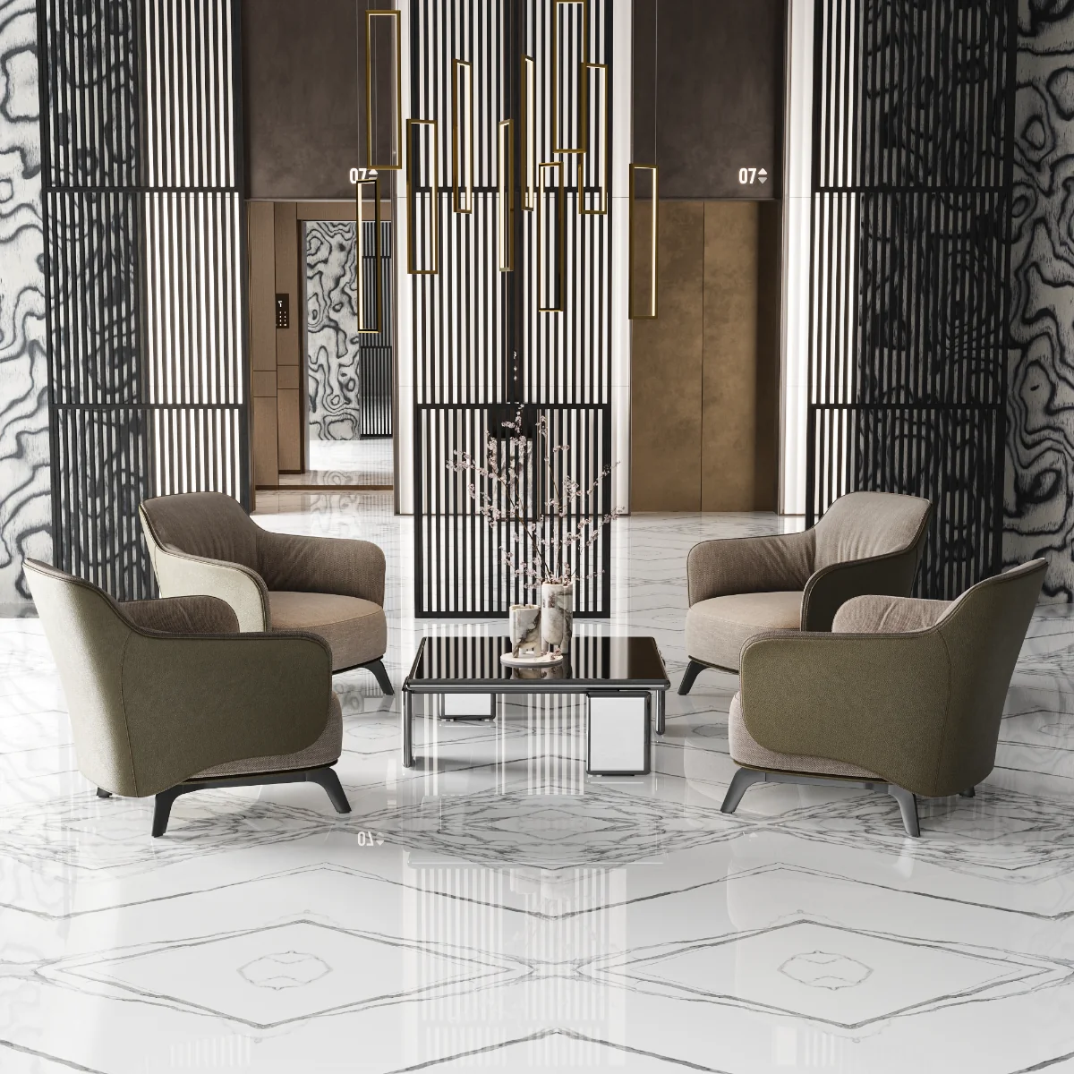 Gresie Exterior / Interior Portelanata Thunder White Bookmatch A 60 x 120 cm Lucioasa Rectificata Tip Marmura