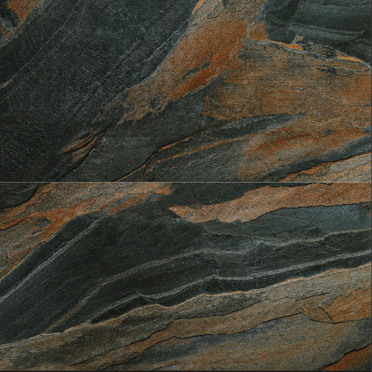 Gresie Antiderapantă Exterior / Interior Slate Anthracite 60 x 120 Cm Mată Porțelanată Rectificată Aspect Ciment