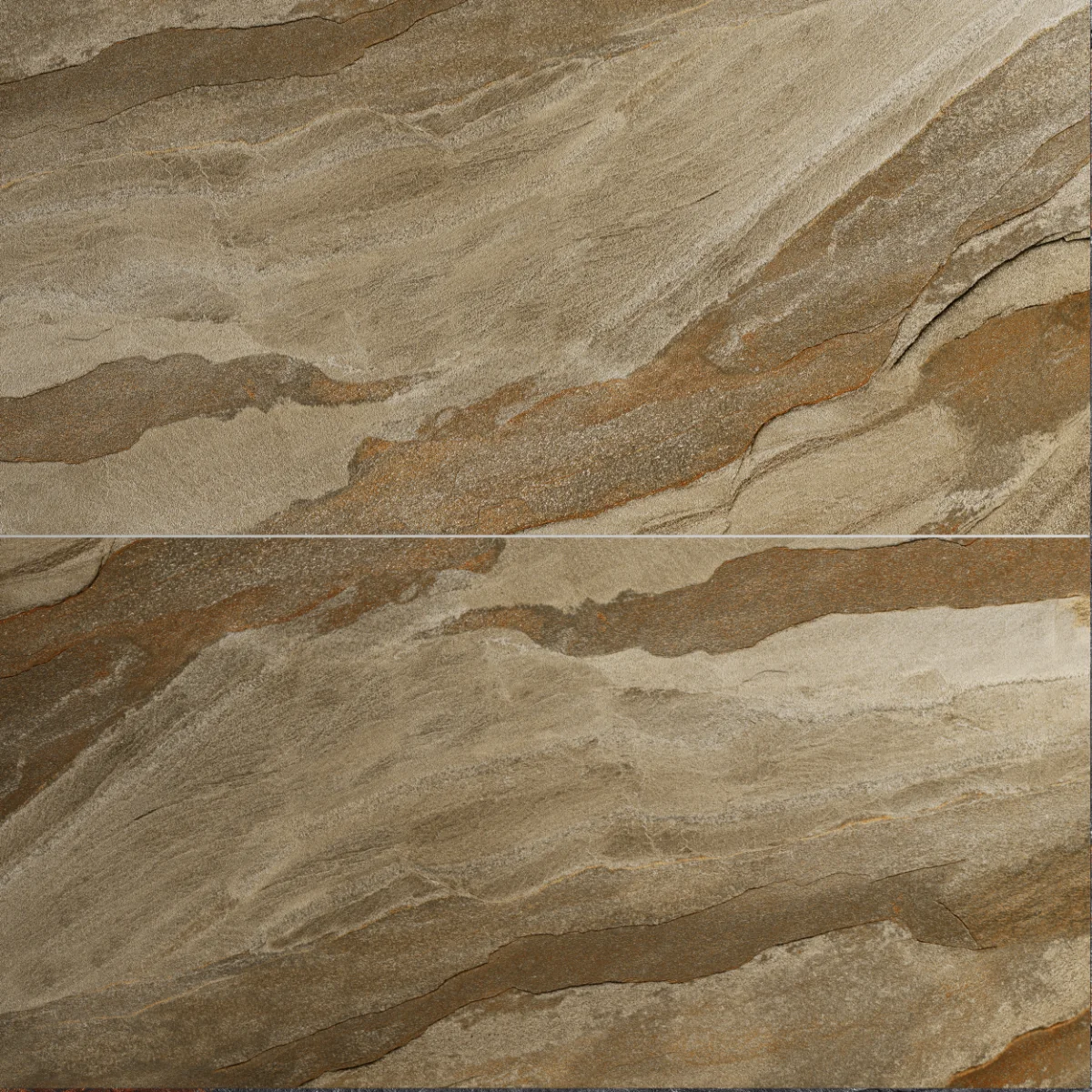 Gresie Antiderapanta Exterior / Interior Slate Gold 60 x 120 cm Mata Portelanata Rectificata Aspect Ciment