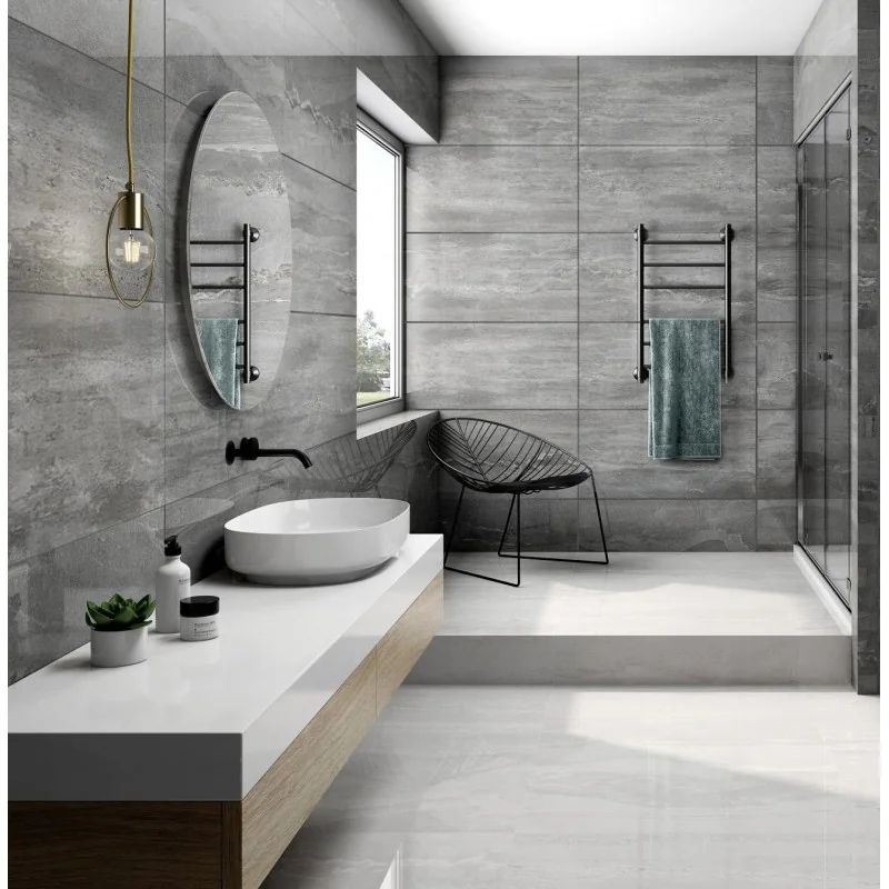 Faianta Rectificata Fossil Dark Grey 30 x 75 Lucioasa